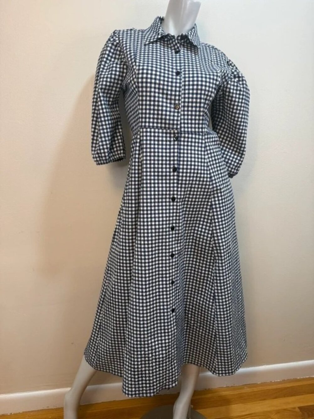 Tradwife Prairie Picnic Gingham Lagenlook Bohochic Artsy Button Up Dresss